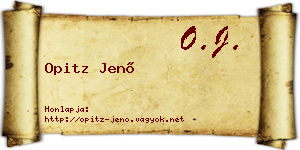 Opitz Jenő névjegykártya